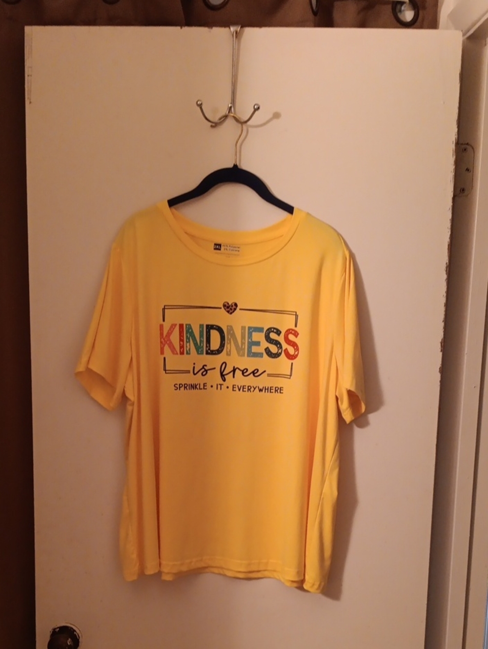 Yellow 'Kindness is Free' Graphic Tee - Casual Short Sleeve